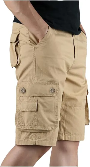 Men Shorts Casual with Multi-Pocket and Fashion Summer Leisure Pants Overalls Men's Pants Black Cargo Shorts Men