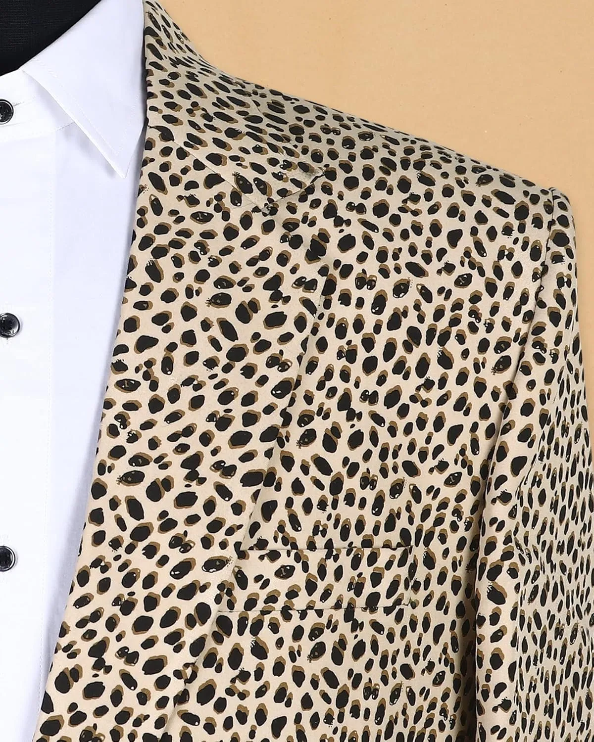 Men's Blazer 2 Button Long Sleeve Printed Regular Fit Suit Jacket Business Lightweight Casual Sport Coat