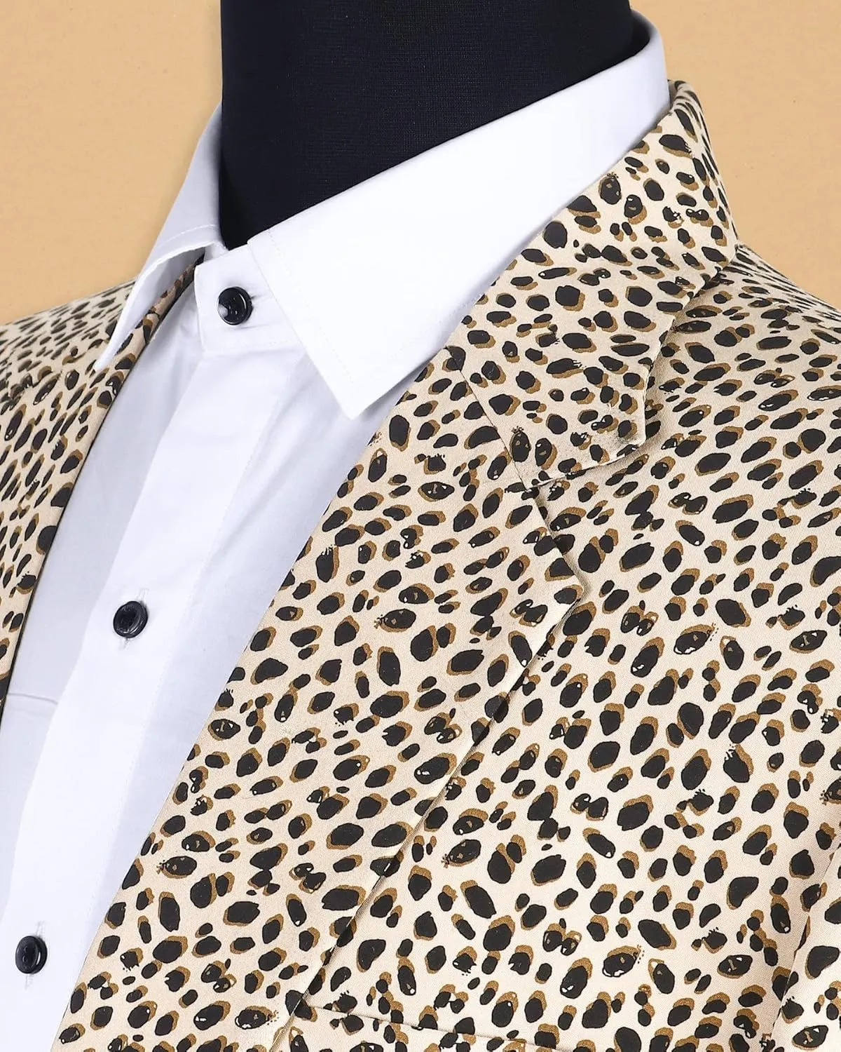 Men's Blazer 2 Button Long Sleeve Printed Regular Fit Suit Jacket Business Lightweight Casual Sport Coat