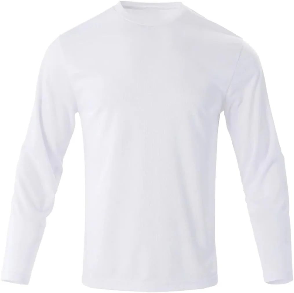 Men's Casual Long Sleeve T-Shirt Plain Slim Fit Top for Fitness Everyday Wear Breathable Comfort Tee
