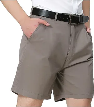 Mens Casual Shorts Cotton Slim Fit Chino Shorts Summer Flat Front Shorts with Pockets Travel Hawaii Lounge Holiday Beach