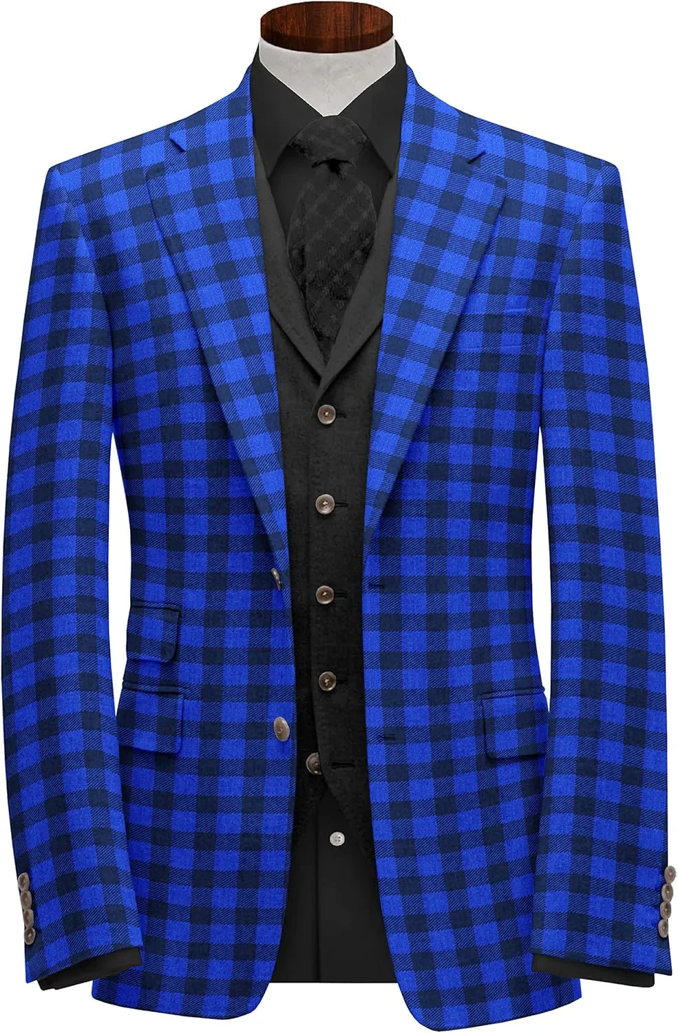 Men's Plaid Blazer 2 Button Lightweight Regular Fit Checked Plaid Suit Sport Coat Jacket Casual Daily Dress Jacket Sport Coat