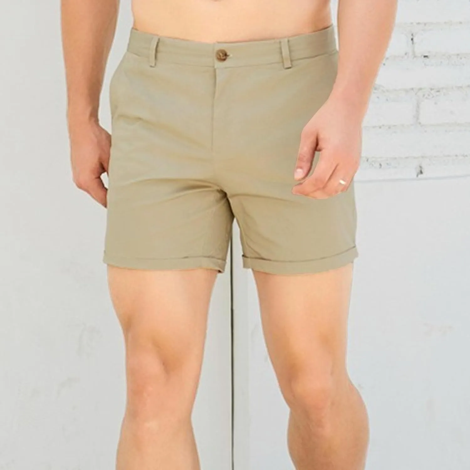 Men's Slim Fit Solid Athletic Short Casual Classic Summer Beach Shorts Chino Comfort Workout Outdoor Shorts