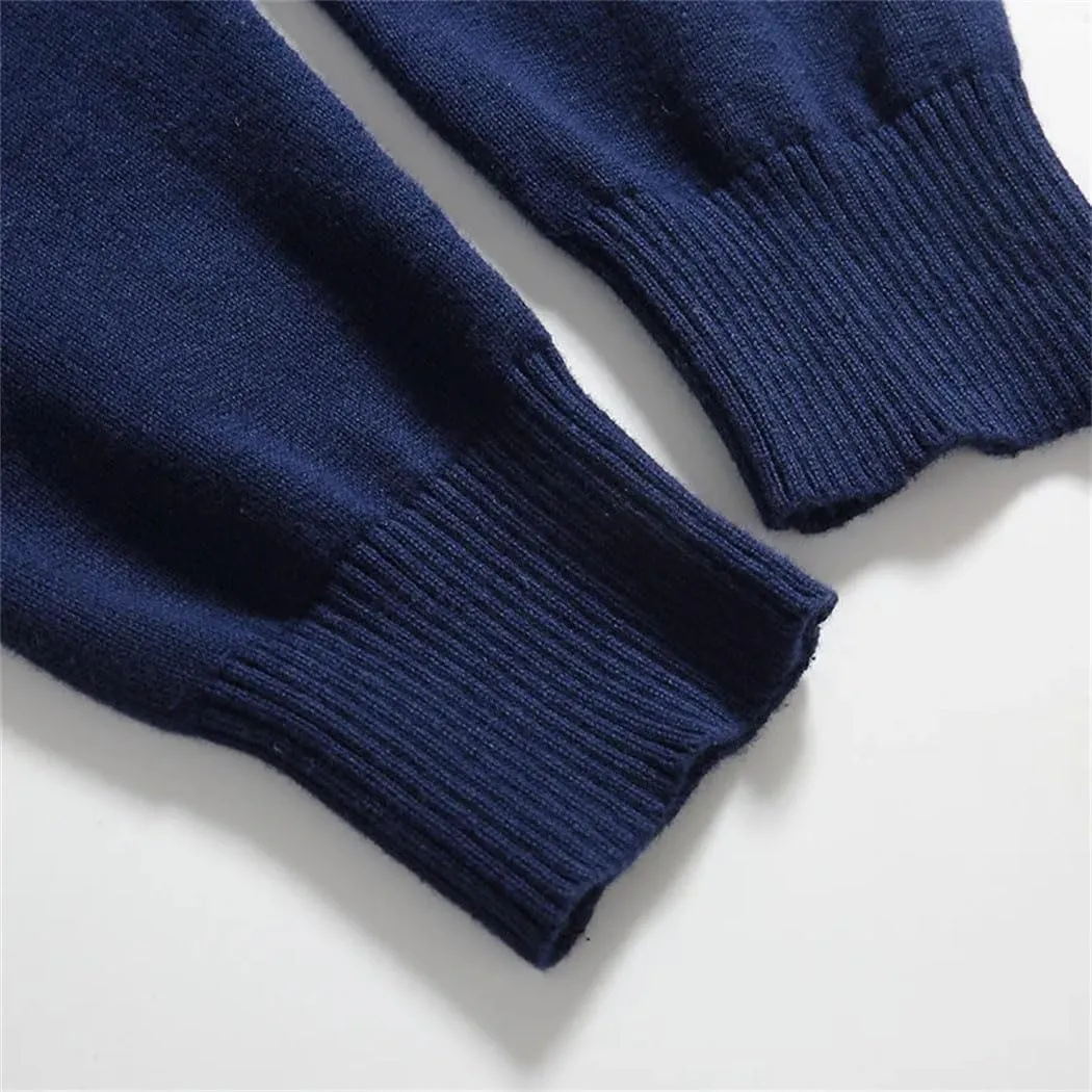 Men's Slim Fit V-Neck Sweater Soft Cotton Knit Pullover Lightweight Casual Solid Color Jumper for Autumn