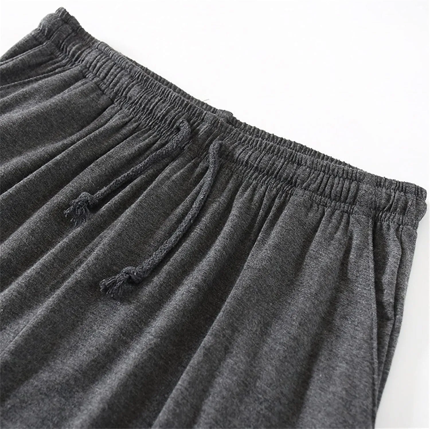 Mens Summer Linen Shorts Elastic Waist Drawstring Classic Cotton Beach Stretch Chino Athletic Shorts with Pockets
