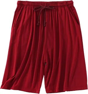 Mens Summer Linen Shorts Elastic Waist Drawstring Classic Cotton Beach Stretch Chino Athletic Shorts with Pockets