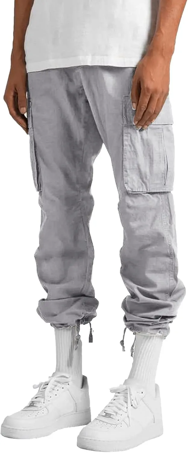 Men's Utility Flex Cargo Pants, Classic-Fit Casual Stretch Work Pants, Water Resistant Lightweight Tactical Hiking Pants