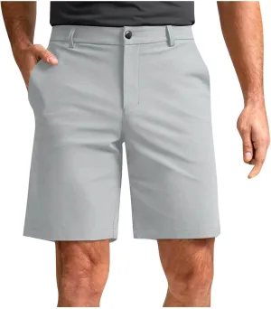 Mens Work Shorts Button Waist Solid Color Flat Front Hybrid Shorts Lightweight Slim Chino Golf Short with Pockets