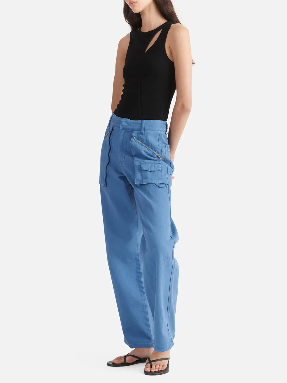 Monica Denim Cargo Pant Dazzling Blue