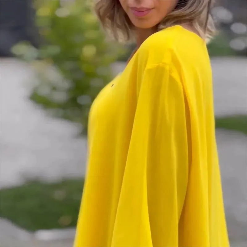 Mother's Day Hot Sale 50%Double-Layer V-neck Zipper 3/4 Sleeves Soft Tops