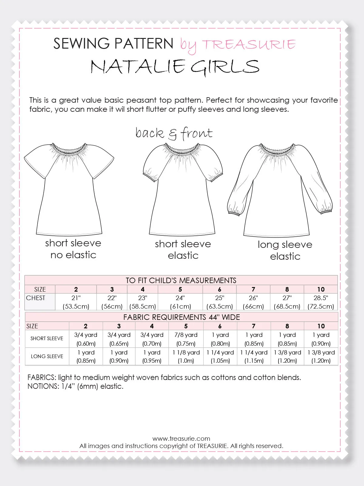 NATALIE - Peasant Top Sewing Pattern
