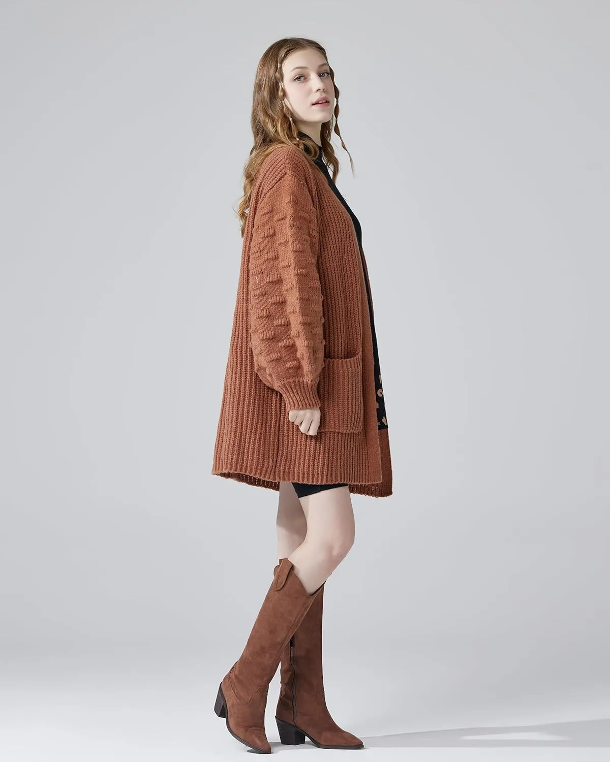 noflik Women's Oversized Sweater Cardigan with Pockets