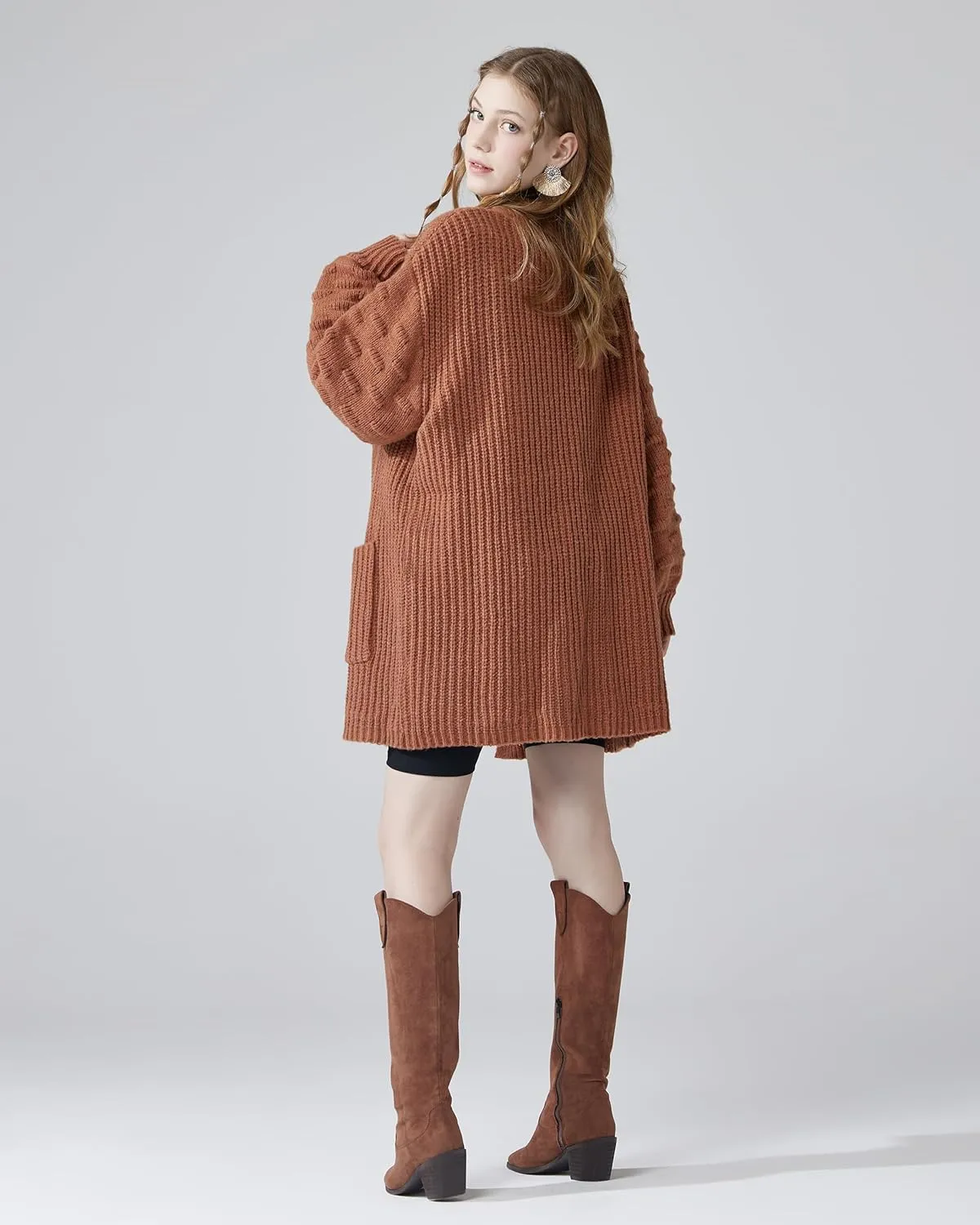 noflik Women's Oversized Sweater Cardigan with Pockets