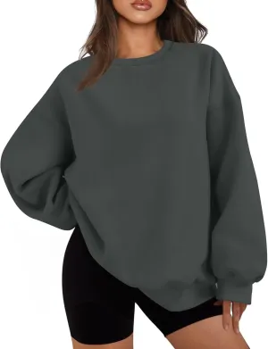 Oversized Sweatshirt for Women Y2K Crewneck Pullover Hoodie Lightweight Sweaters Fall Fashion for Women 2024