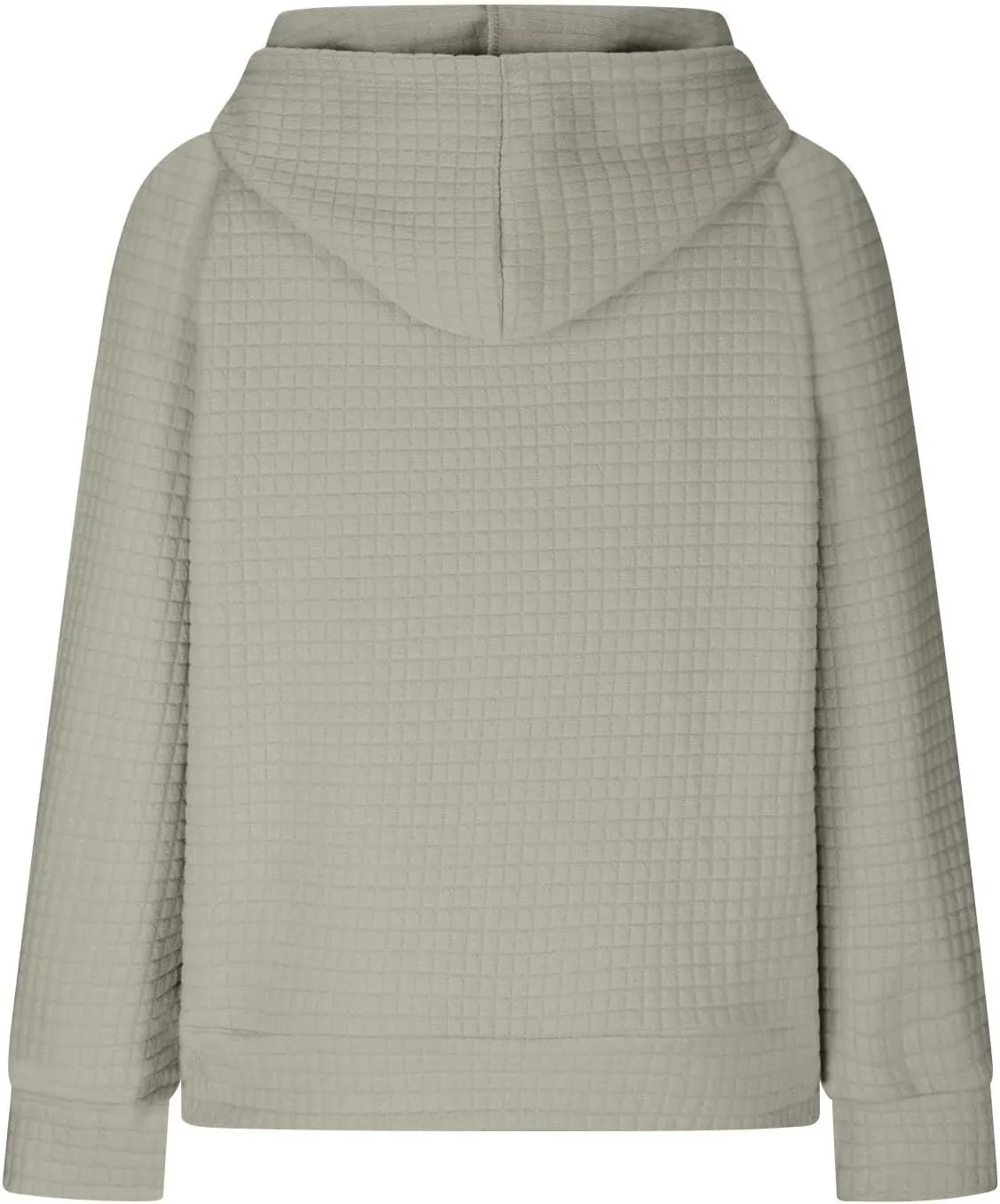 Oversized Waffle Knit Hoodie Sweatshirts for Women Causal Fall Fashion Clothes Solid Drawstring Pullover Hoodies