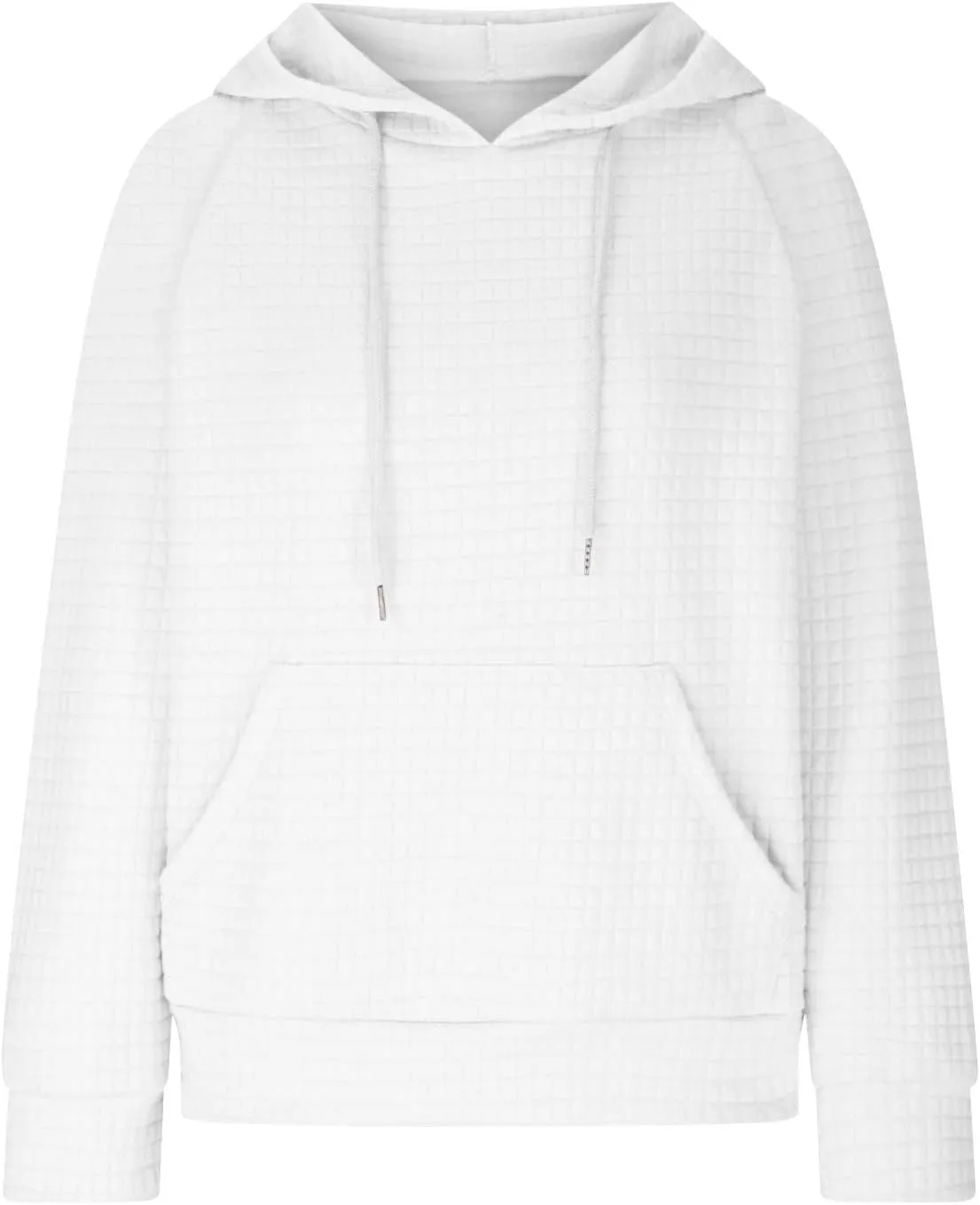 Oversized Waffle Knit Hoodie Sweatshirts for Women Causal Fall Fashion Clothes Solid Drawstring Pullover Hoodies