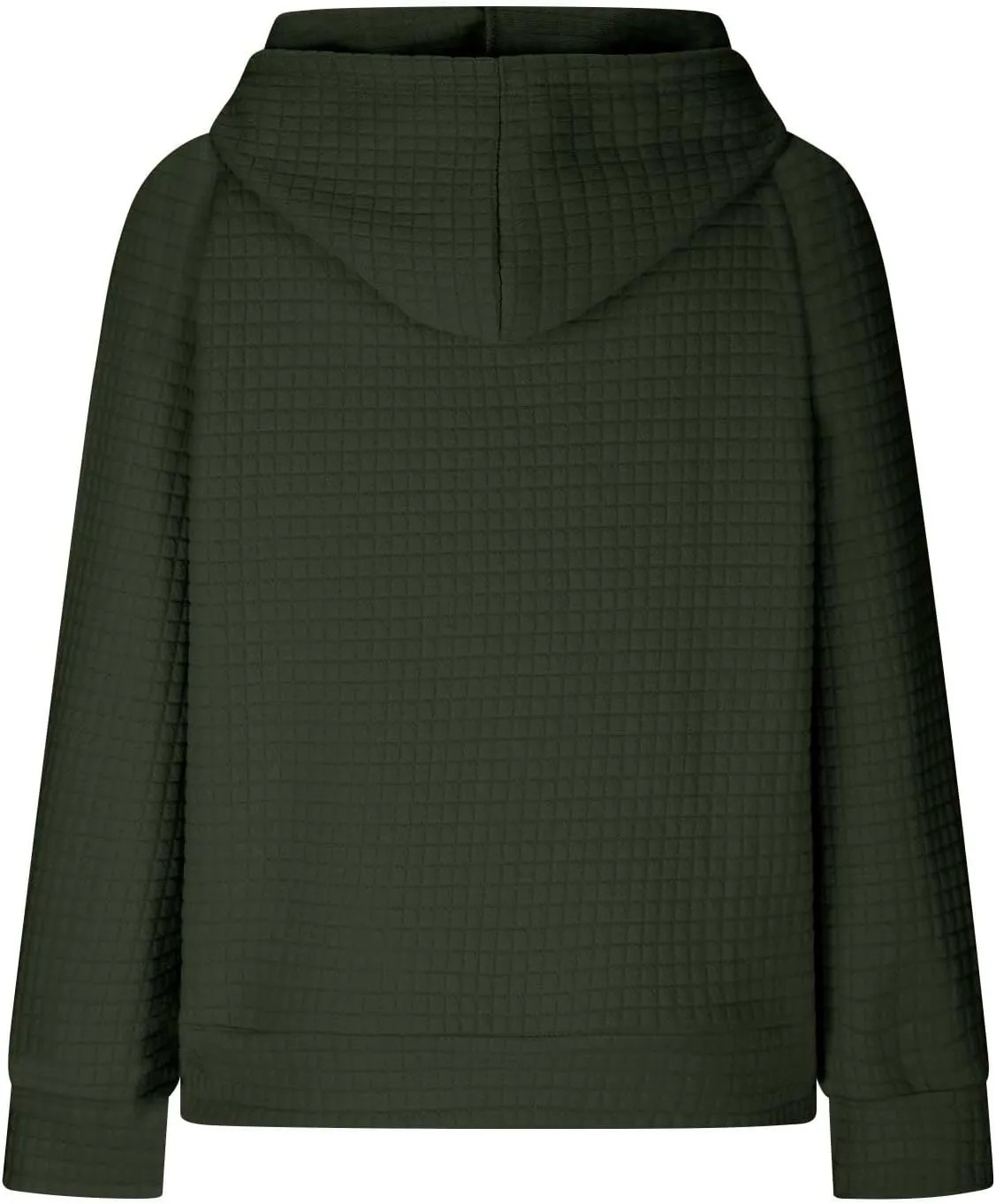 Oversized Waffle Knit Hoodie Sweatshirts for Women Causal Fall Fashion Clothes Solid Drawstring Pullover Hoodies