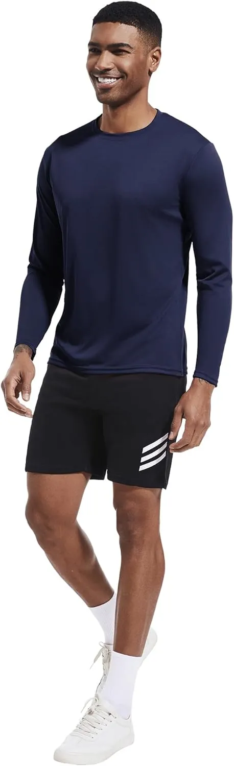 OYGSieg 6 Pack Long Sleeve Shirts for Men Moisture Wicking UPF SPF Sun Protection Tee Shirts Workout T Shirts Casual