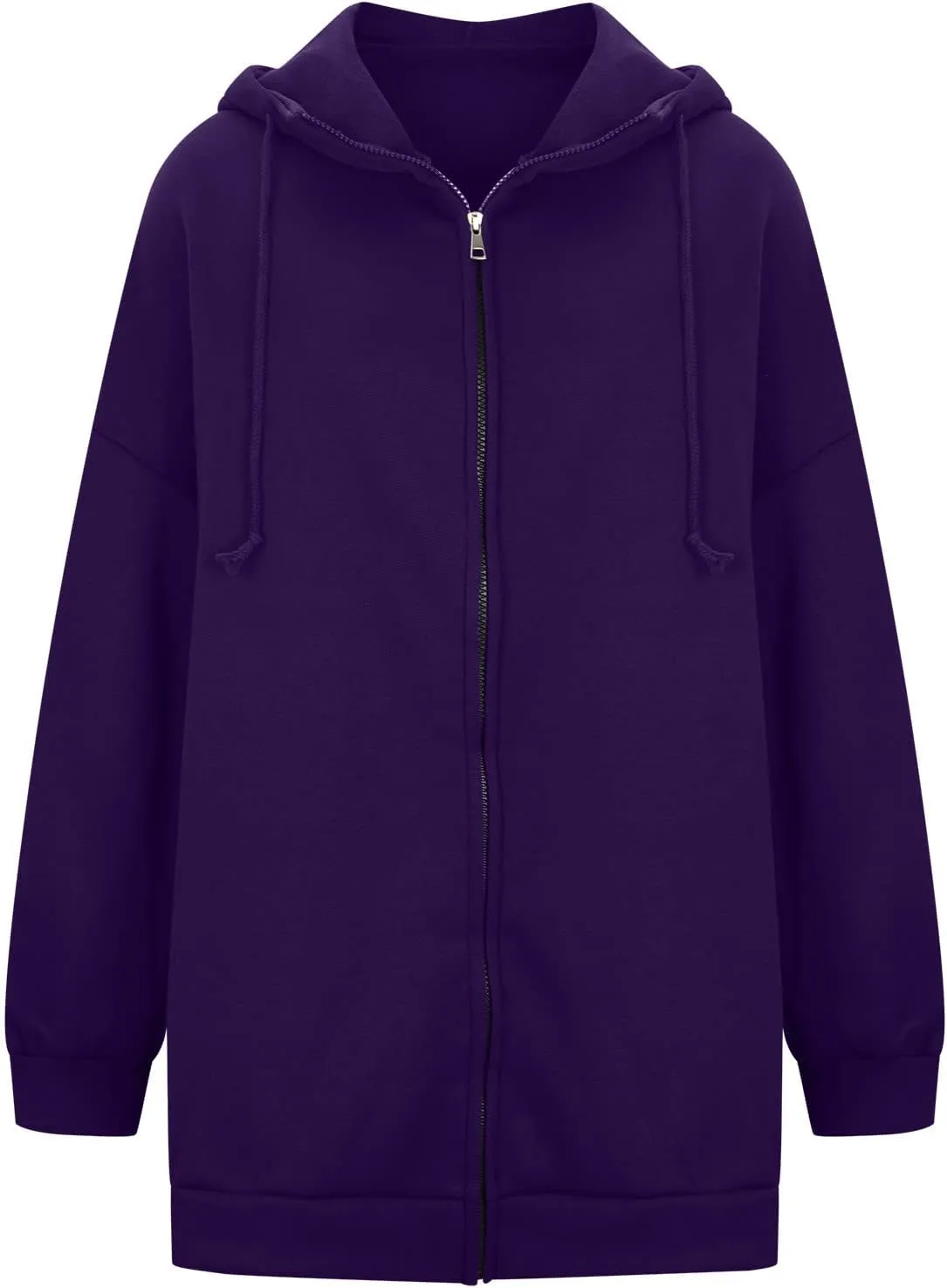 Plus Size Zip Up Hoodies For Women Casual Long Sleeve Hooded Long Sweatshirts Fall Fashion Winter Jackets With Pockets