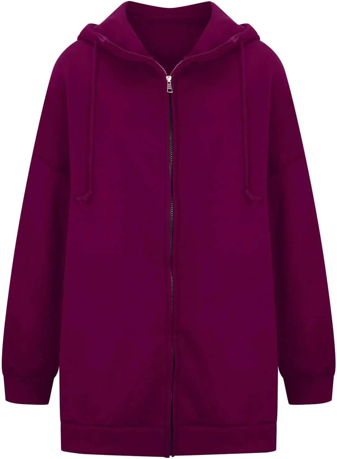 Plus Size Zip Up Hoodies For Women Casual Long Sleeve Hooded Long Sweatshirts Fall Fashion Winter Jackets With Pockets