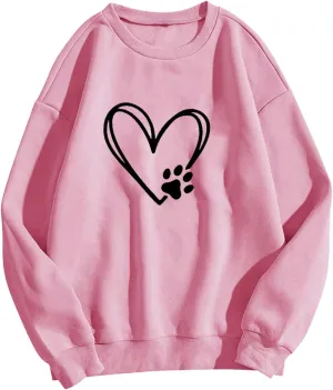 Preppy Graphic Hoodies for Teen Girls 2024 Fall Fashion Oversized Long Sleeve Crewneck Sweatshirts Women Clothes