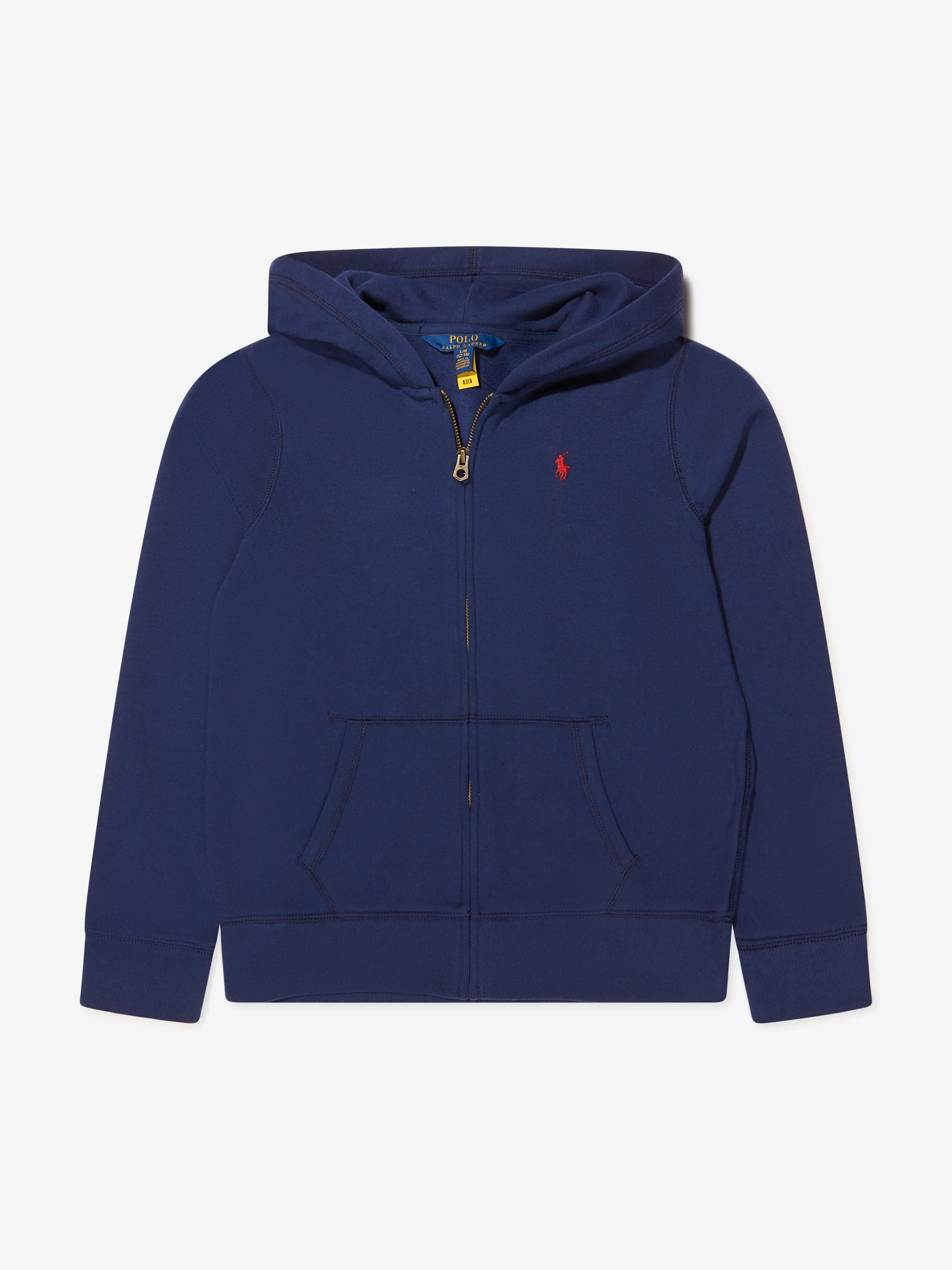 Ralph Lauren Girls Logo Zip Up Top in Navy