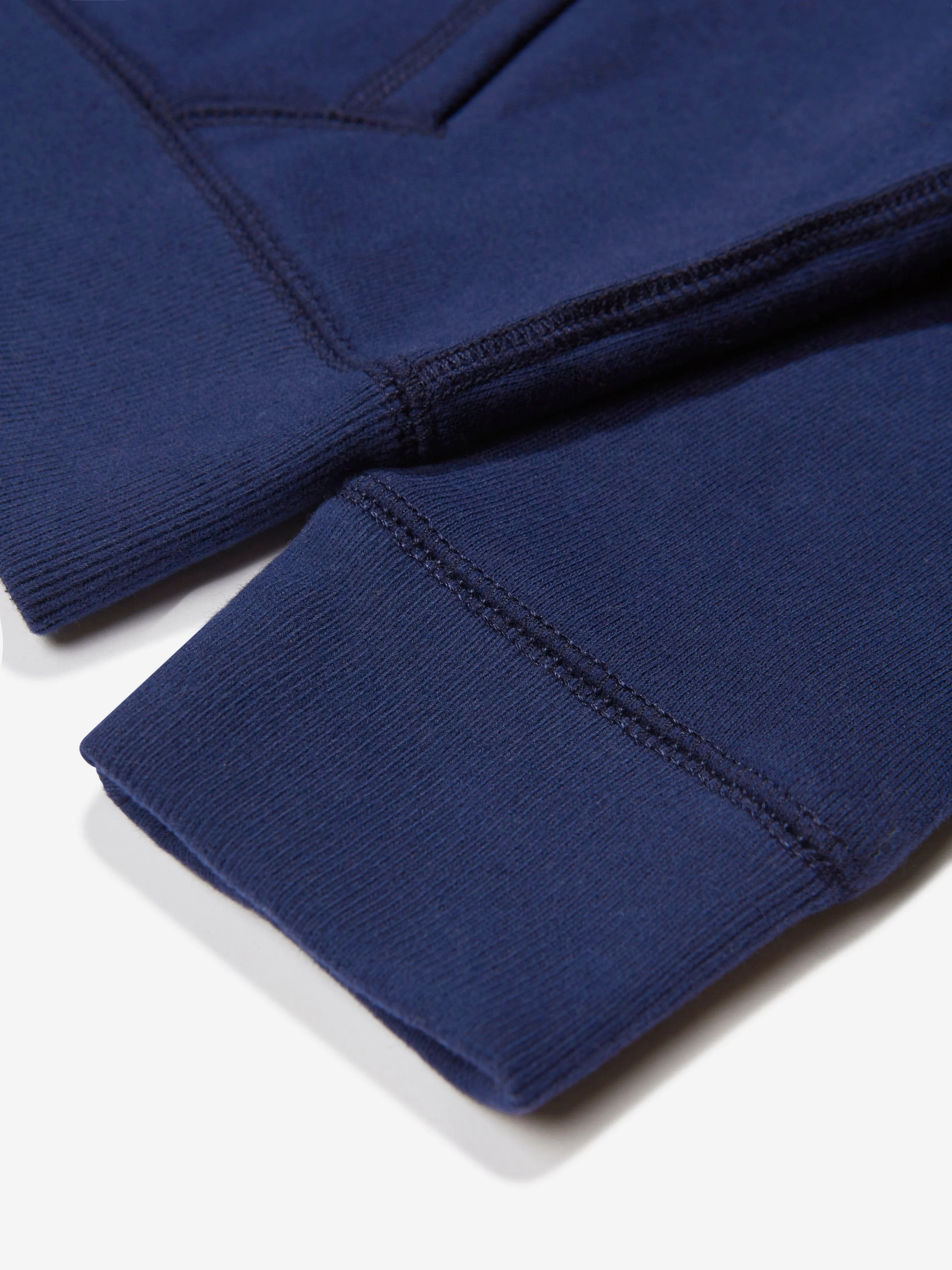 Ralph Lauren Girls Logo Zip Up Top in Navy