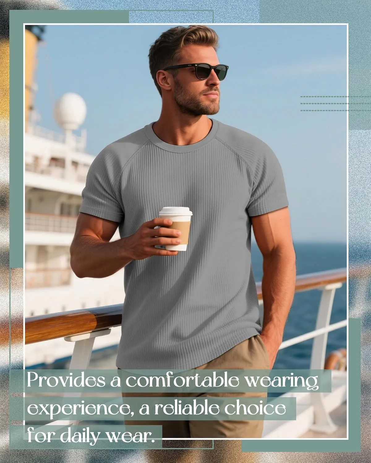 Riyiper 3 Pack Men's Big and Tall Ribbed Knit T-Shirts XL-5XL Summer Textured Casual Short Sleeve Tops Crew Neck Basic Tee