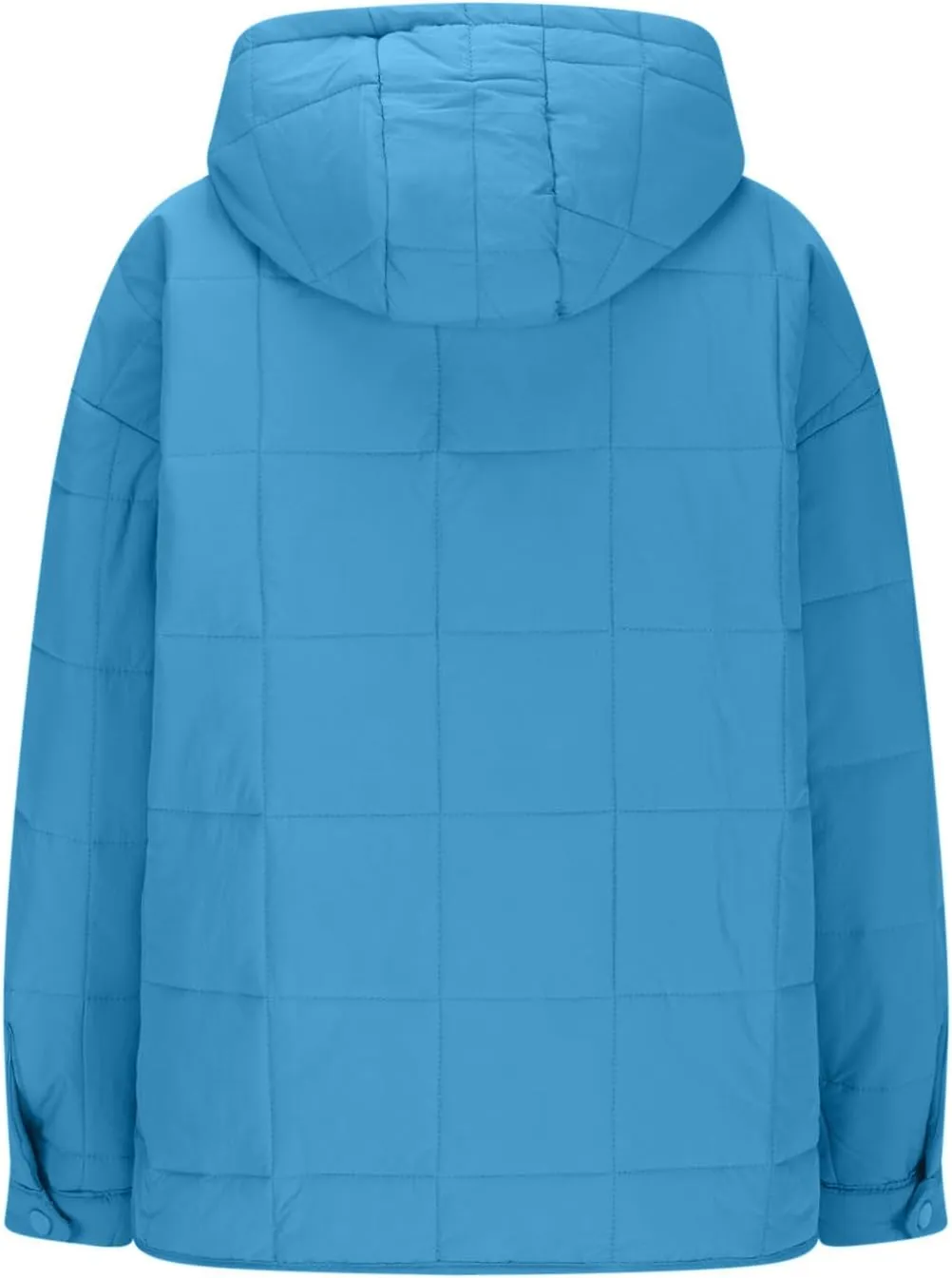 RKSTN Women Quilted Pullover Puffer Jacket Loose Hooded Coats Winter Warm Lightweight Outerwear with Pockets