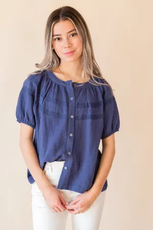 Rosie Lace Trim Peasant Top