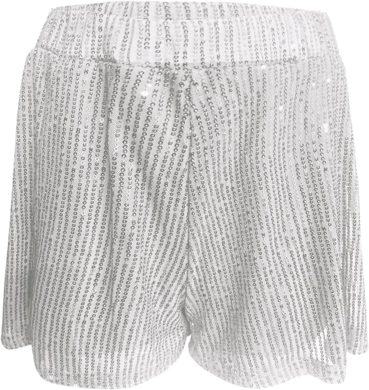 Sequin Sparkle Shorts for Women with Liner Pleated Y2K Flowy Shorts High Waisted Night Out Cute Party Mini Skort