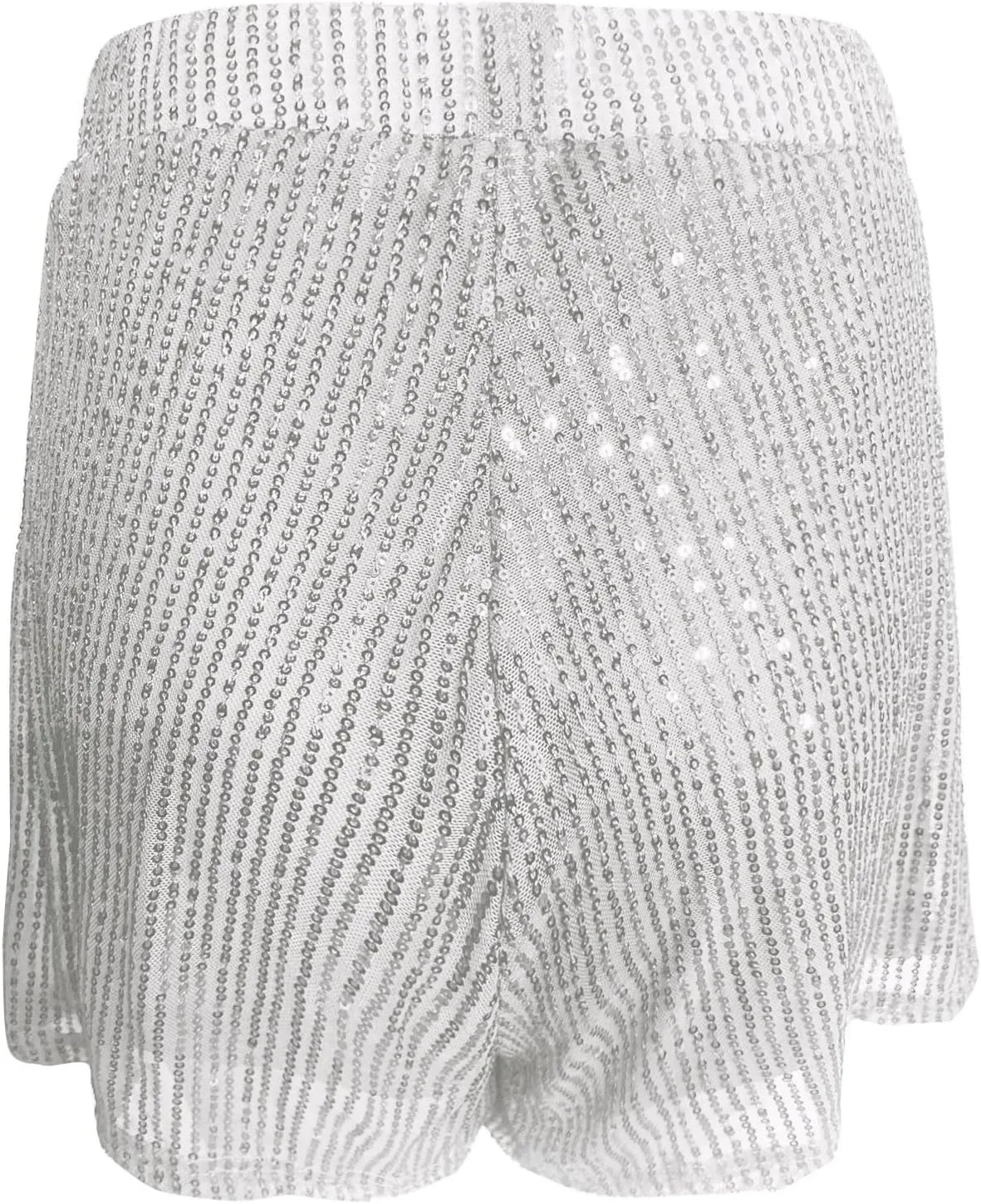 Sequin Sparkle Shorts for Women with Liner Pleated Y2K Flowy Shorts High Waisted Night Out Cute Party Mini Skort