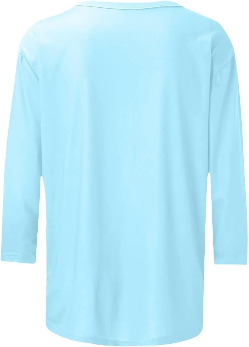 SHAOBGE 3/4 Sleeve Tops for Women's Solid Color Round Neck Slim Seven Point Sleeve T Shirt Top Women's Active