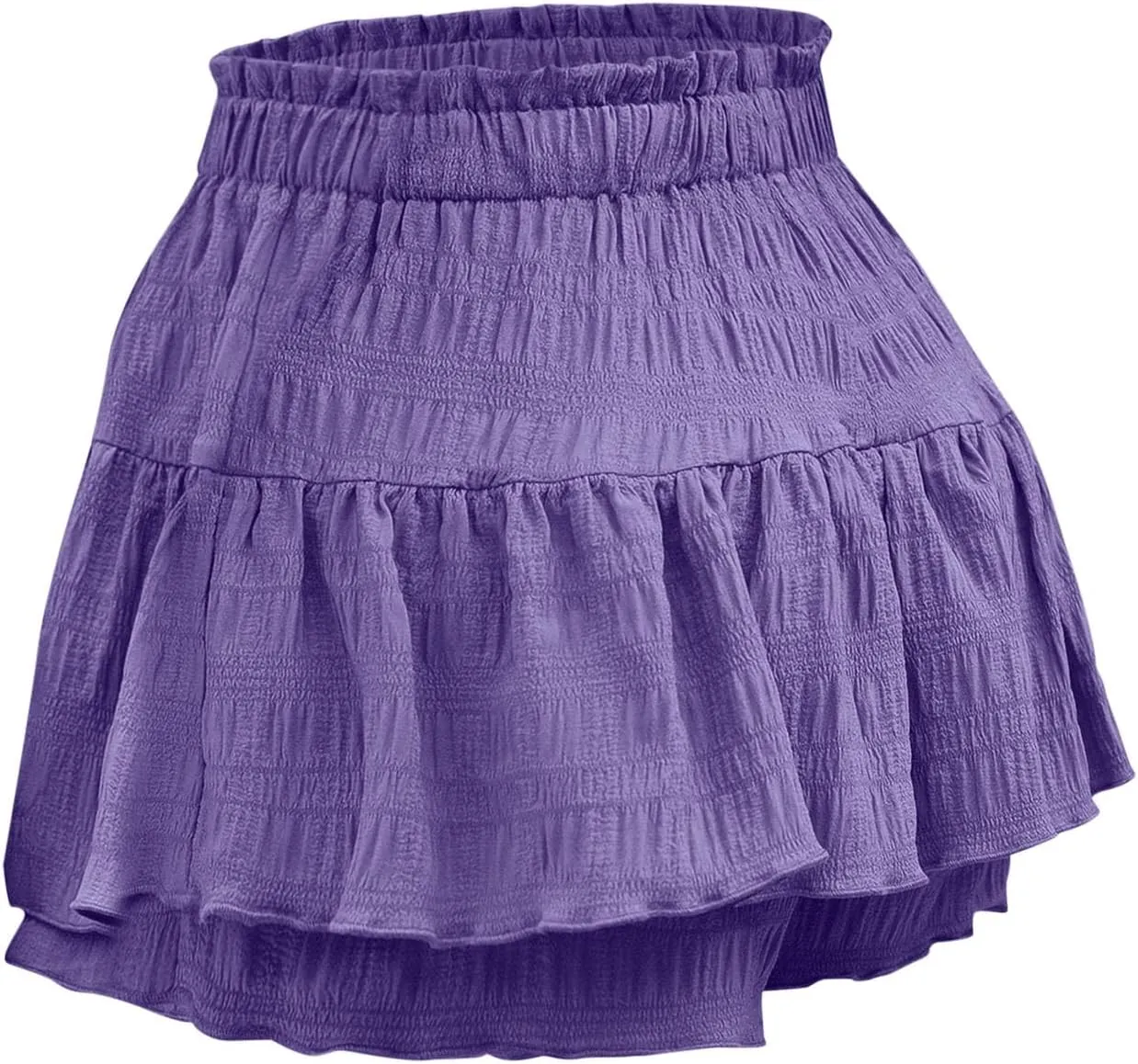 Shorts for Women 2025 High Waisted Ruffle Summer Casual Skorts Flowy Pleated Mini Skirts Swing Beach Vacation Shorts