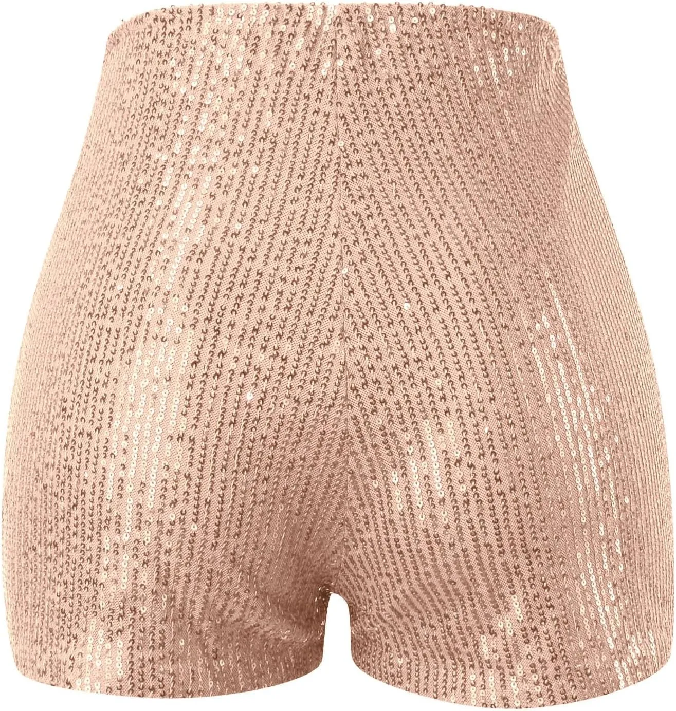 Shorts for Women Sequined Shiny High Waisted Casual Baggy Skorts Elastic Waist Straight Leg Comfort Trendy Clubwear