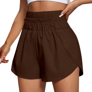Shorts for Women Summer Casual Wide Leg Loose High Waist Elastic Dressy Beach Shorts 2025 Outfits Comfy Clothes