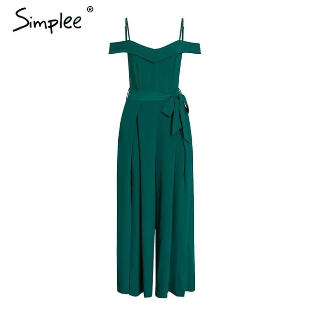 Simplee Sexy off shoulder women jumpsuit