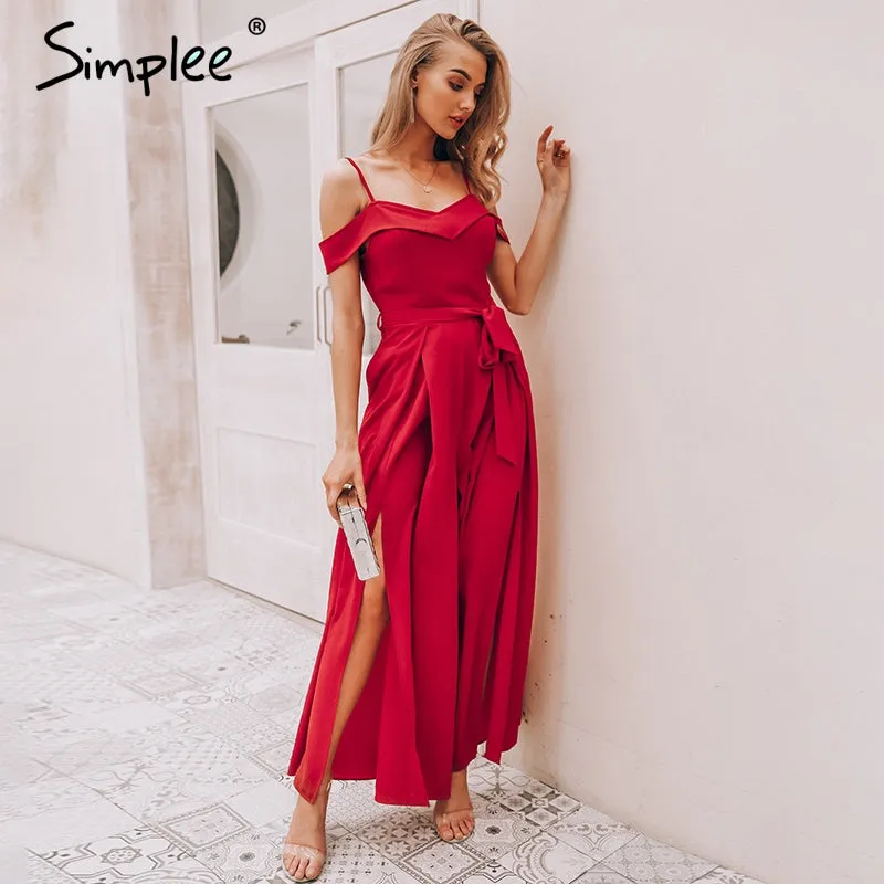 Simplee Sexy off shoulder women jumpsuit