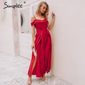 Simplee Sexy off shoulder women jumpsuit