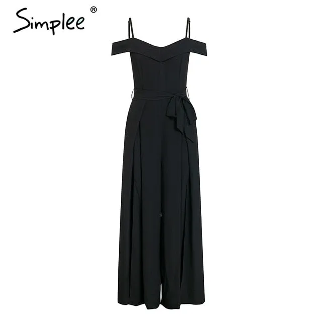 Simplee Sexy off shoulder women jumpsuit