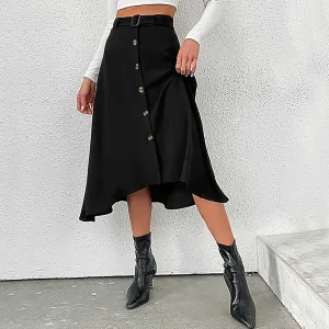 Skirts for Women Elastic High Waist Linen Ankle Skirt Fashion Casual Swing Long Skirt Elegant Flowy Pleated Skirts