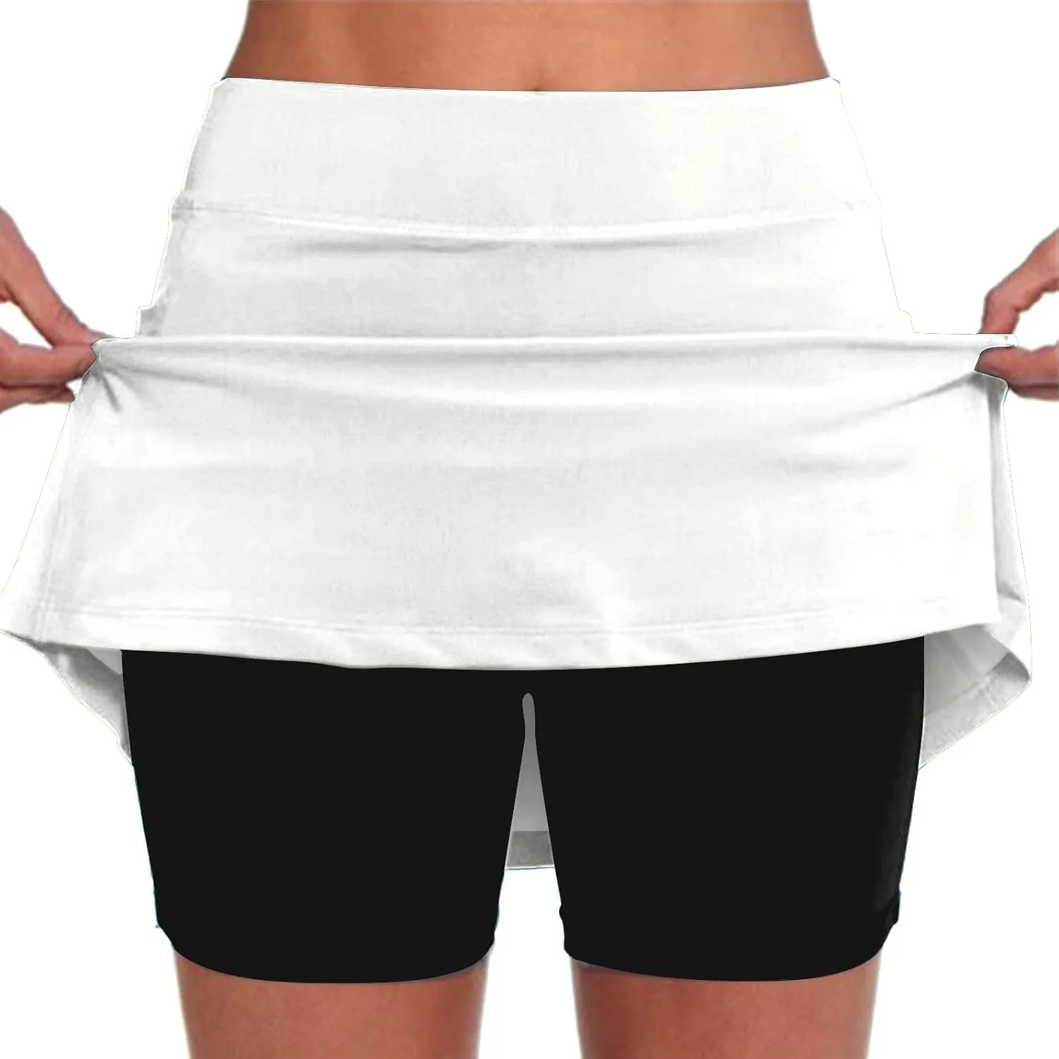 Skorts Skirts for Women Dressy High Waist Tummy Control Skort Athletic Workout Funny Soft Outfits with Pockets