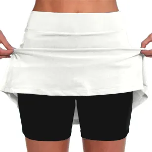 Skorts Skirts for Women Dressy High Waist Tummy Control Skort Athletic Workout Funny Soft Outfits with Pockets