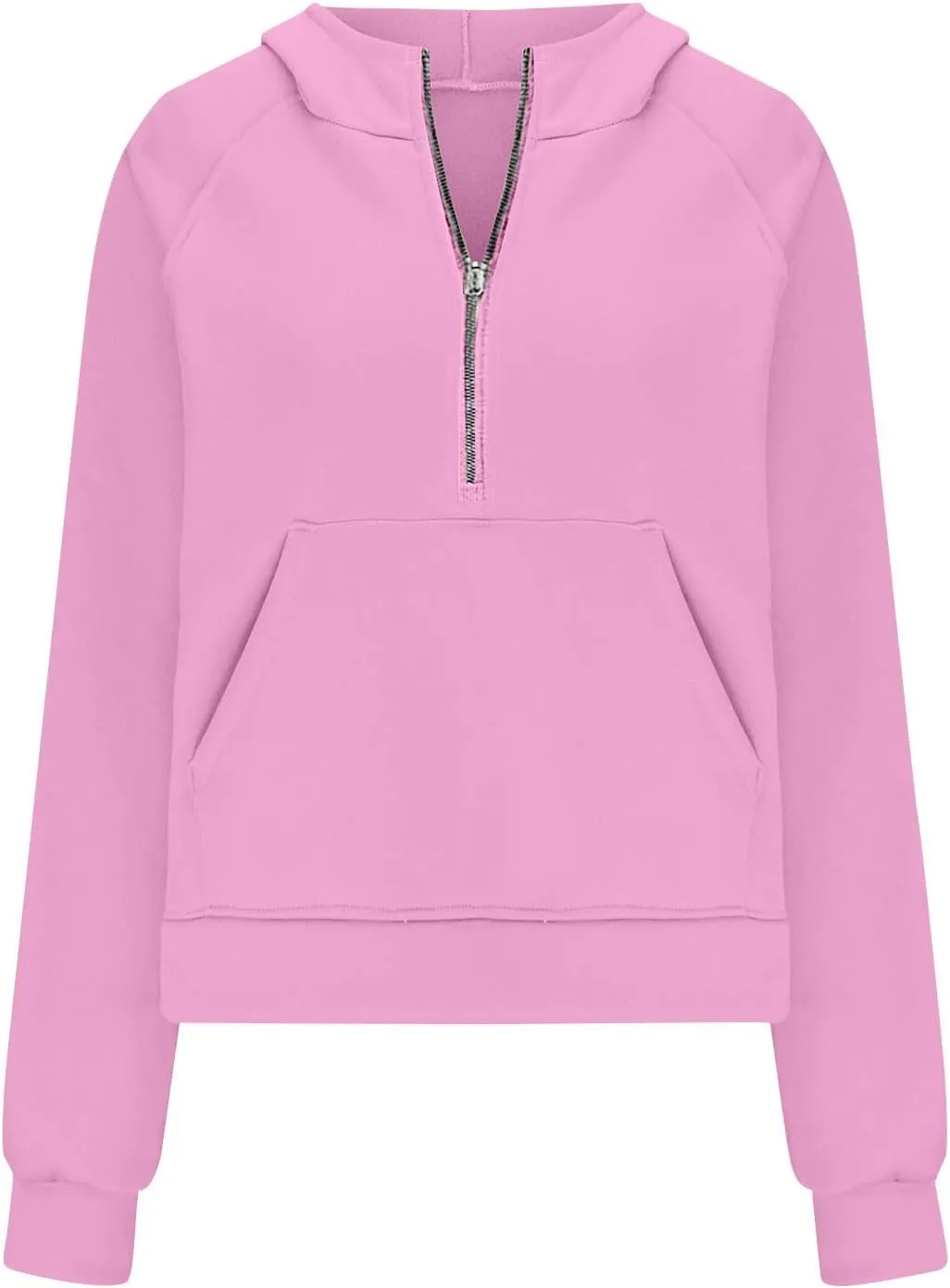 SMIDOW Scuba Dupes Sweatshirt For Women Fashion 2023 Half Zip Up Hoodies Casual Loose Cropped 1/4 Zip Pullover Tops