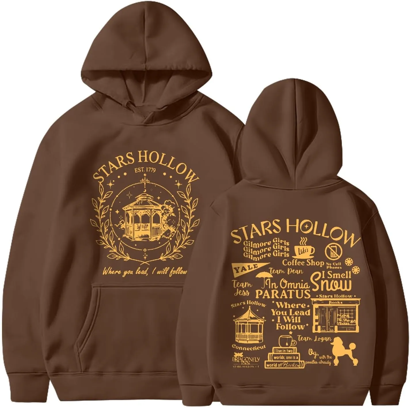 Stars Hollow Sweatshirt Where You Lead I Will Follow Sweatshirts Connecticut 1779 Oversized Hoodie Winter Clothes