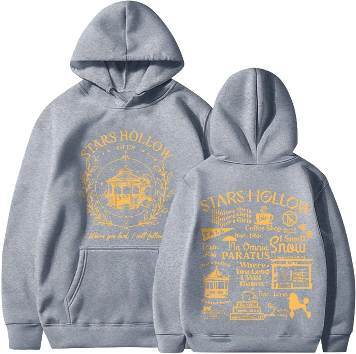 Stars Hollow Sweatshirt Where You Lead I Will Follow Sweatshirts Connecticut 1779 Oversized Hoodie Winter Clothes