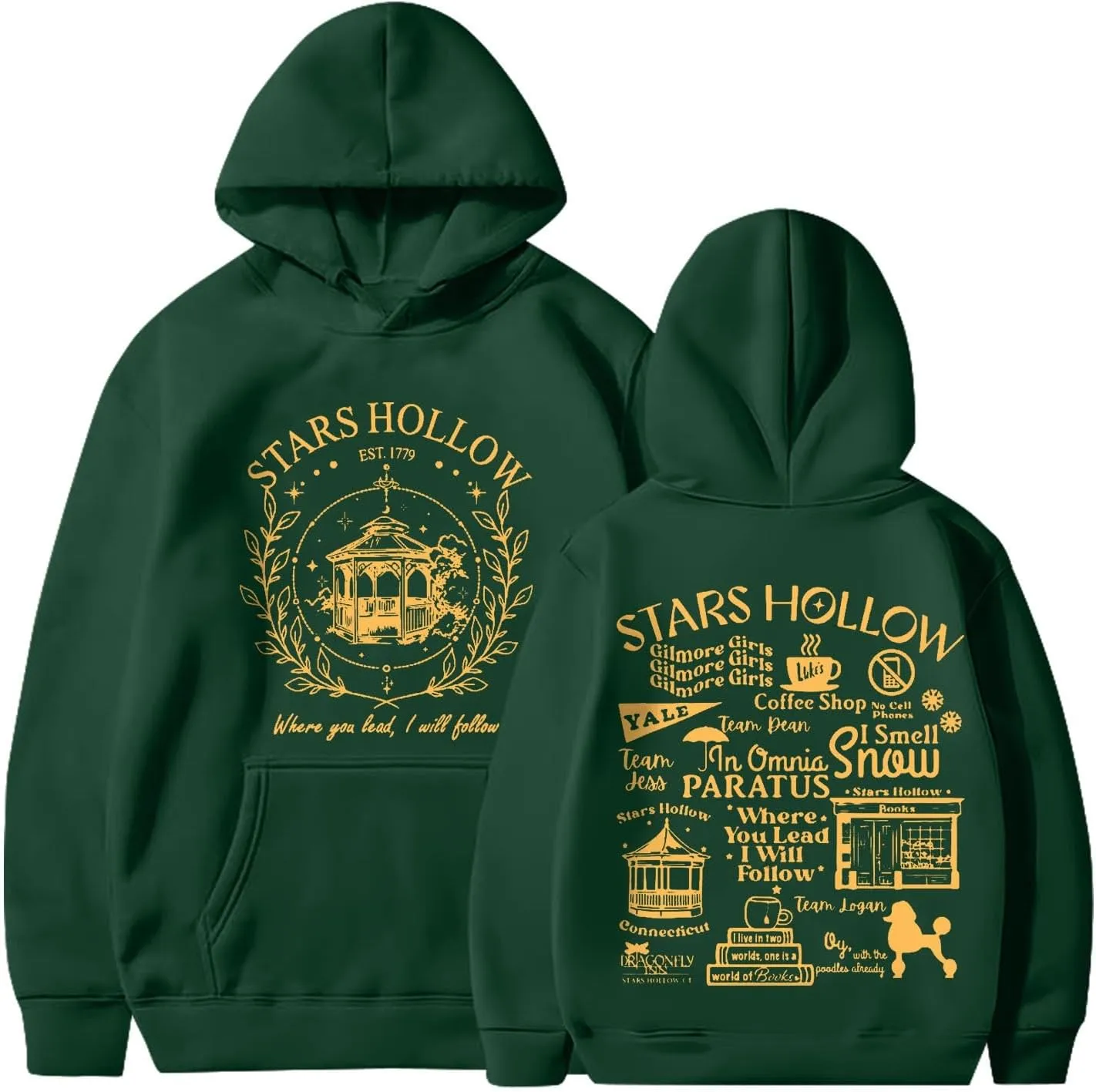 Stars Hollow Sweatshirt Where You Lead I Will Follow Sweatshirts Connecticut 1779 Oversized Hoodie Winter Clothes