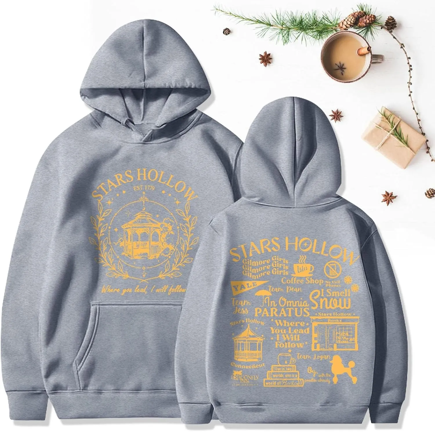 Stars Hollow Sweatshirt Where You Lead I Will Follow Sweatshirts Connecticut 1779 Oversized Hoodie Winter Clothes