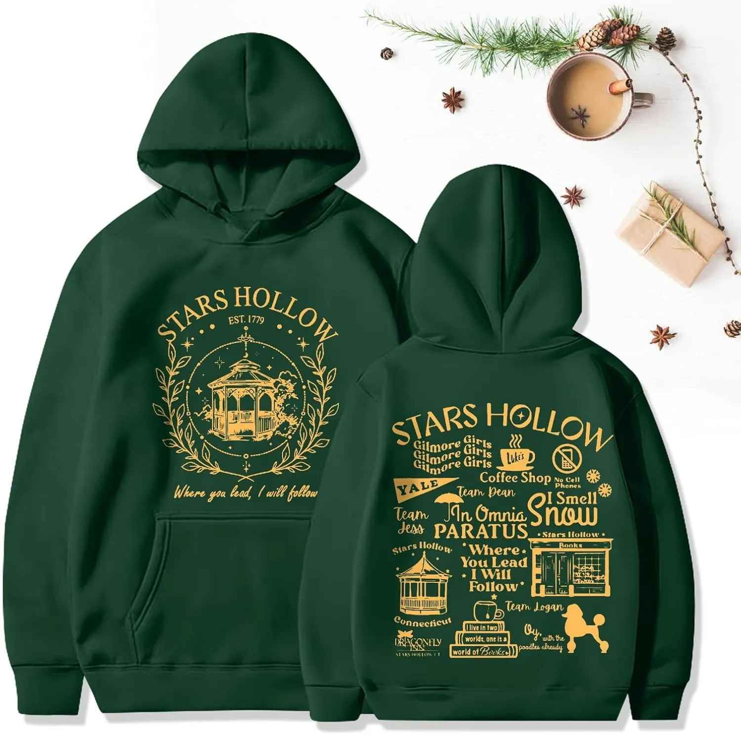 Stars Hollow Sweatshirt Where You Lead I Will Follow Sweatshirts Connecticut 1779 Oversized Hoodie Winter Clothes