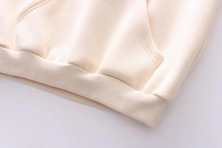 Strawberry Printed Fleece Padded Sweater For Girls